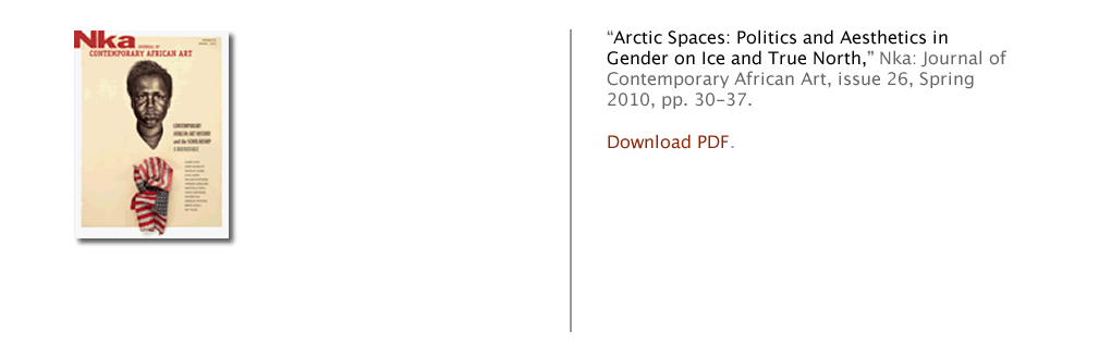 Artic Spaces: Politics and Aesthetics in Gender on Ice and True North